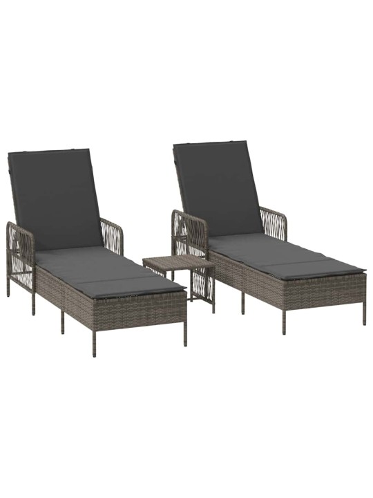 Sauļošanās zvilnis 2 pcs pelēka 35 x 35 x 32cm poliratāns