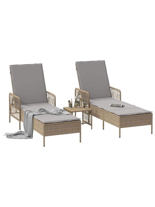 Sauļošanās zvilnis 2 pcs bēša 35 x 35 x 32cm poliratāns