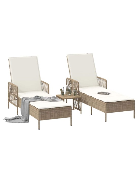 Sauļošanās zvilnis 2 pcs bēša 35 x 35 x 32cm poliratāns