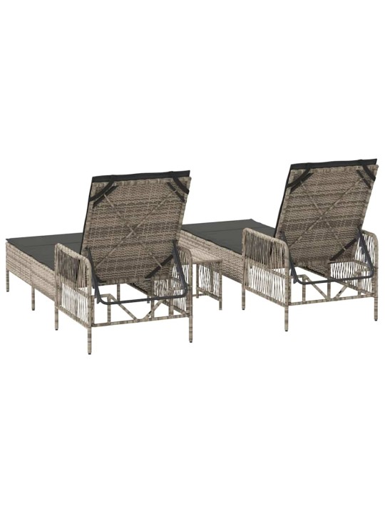 Sauļošanās zvilnis 2 pcs gaiši pelēks 35 x 35 x 32cm poliratāns