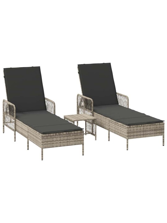 Sauļošanās zvilnis 2 pcs gaiši pelēks 35 x 35 x 32cm poliratāns