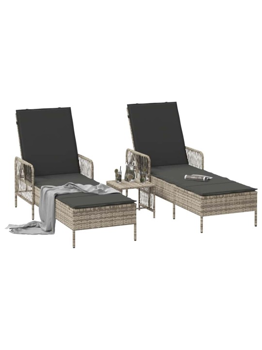 Sauļošanās zvilnis 2 pcs gaiši pelēks 35 x 35 x 32cm poliratāns