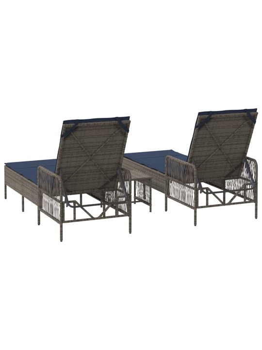 Sauļošanās zvilnis 2 pcs pelēka 35 x 35 x 32cm poliratāns