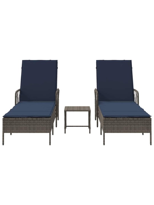 Sauļošanās zvilnis 2 pcs pelēka 35 x 35 x 32cm poliratāns