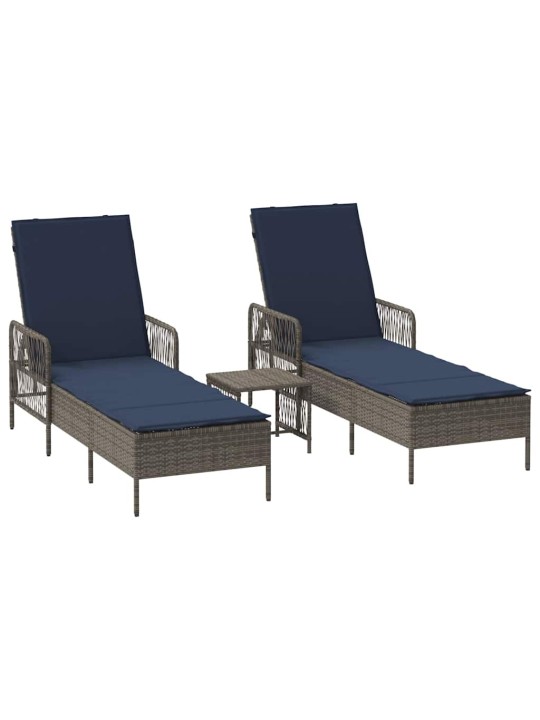 Sauļošanās zvilnis 2 pcs pelēka 35 x 35 x 32cm poliratāns