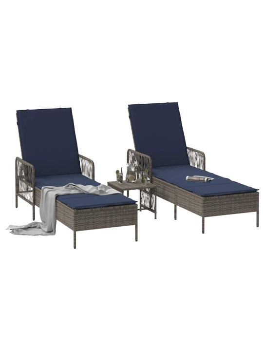 Sauļošanās zvilnis 2 pcs pelēka 35 x 35 x 32cm poliratāns