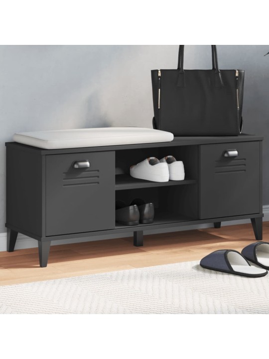 Apavu skapis viken, 106x35x45 cm, melns, inženierijas koks