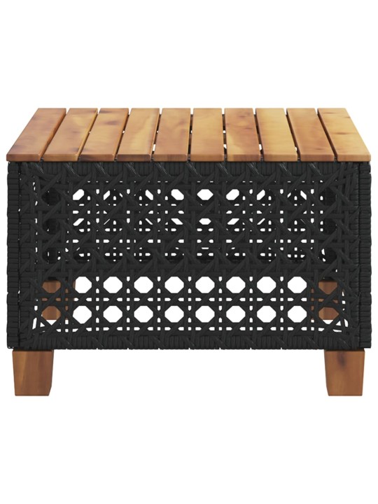 Dārza galds, 55x55x36 cm, melna pe rotangpalma, akācijas koks