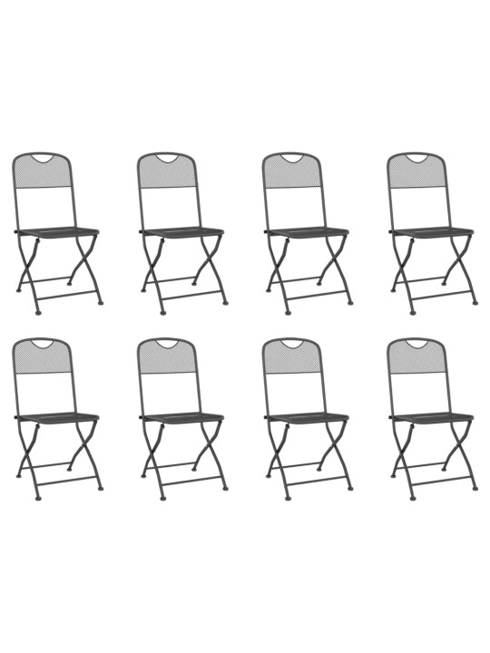 9-daļīgs dārza mēbeļu komplekts, antracītpelēks, metāla siets