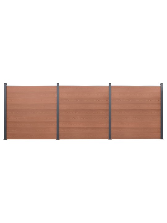 Žoga paneļu komplekts, brūns, 526x186 cm, wpc