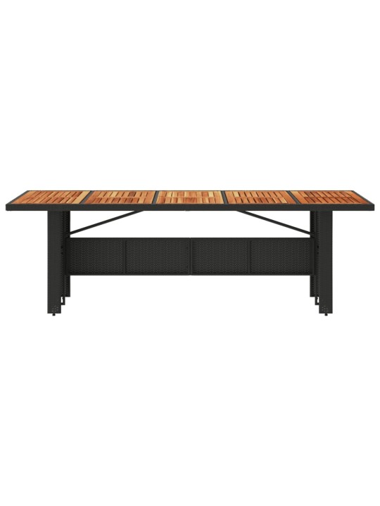 Dārza galds ar akācijas virsmu, melns, 240x90x75 cm, pe pinums