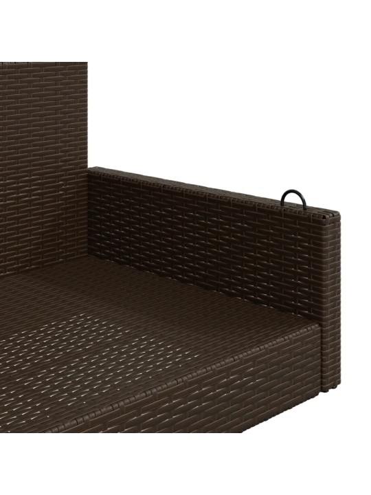Šūpoļkrēsls, brūns, 119x56x48 cm, pe rotangpalma