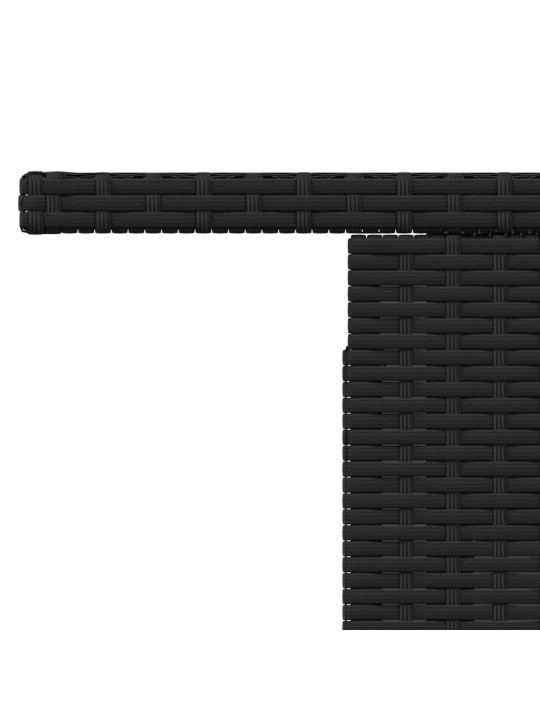 Dārza galds, 100x55x73 cm, melna PE rotangpalma, akācijas koks