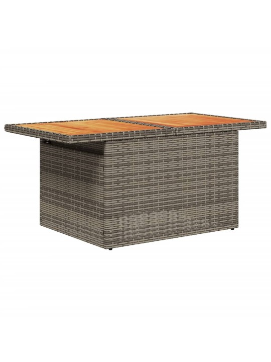 Dārza galds, 100x55x73 cm, pelēka PE rotangpalma, akācija koks
