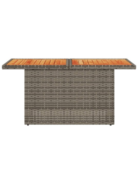 Dārza galds, 100x55x73 cm, pelēka PE rotangpalma, akācija koks