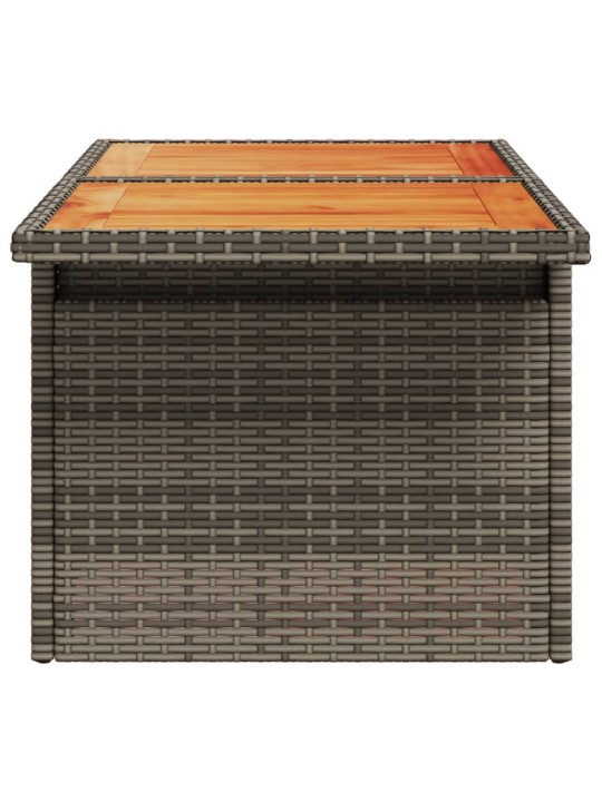 Dārza galds, 100x55x73 cm, pelēka PE rotangpalma, akācija koks