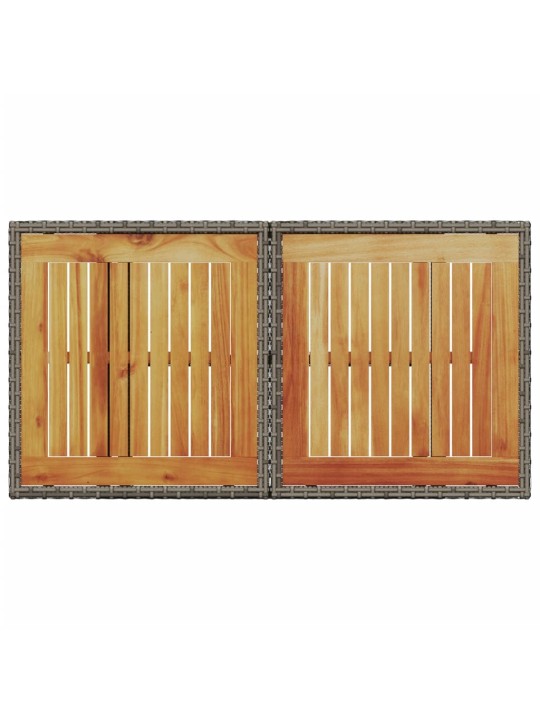 Dārza galds, 100x55x73 cm, pelēka PE rotangpalma, akācija koks