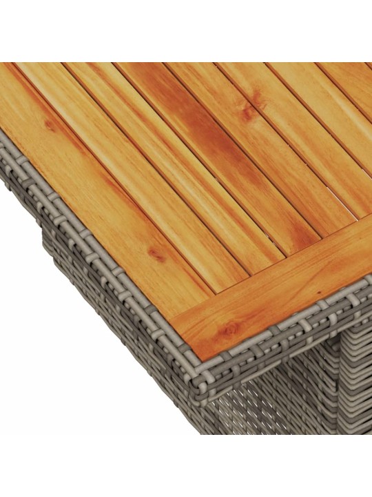 Dārza galds, 100x55x73 cm, pelēka PE rotangpalma, akācija koks
