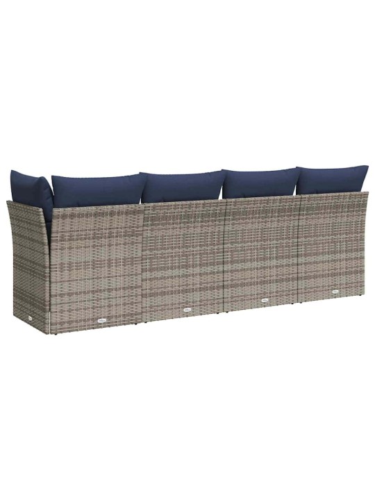 Dārza dīvāns ar spilvenu pelēka 227 x 62 x 69cm poliratāns