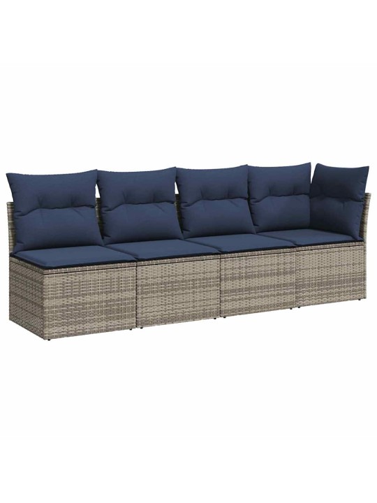 Dārza dīvāns ar spilvenu pelēka 227 x 62 x 69cm poliratāns