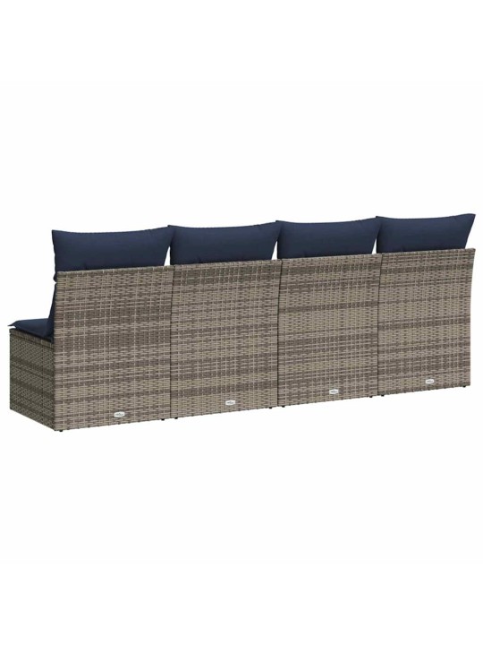 Dārza dīvāns ar spilvenu pelēka 220 x 62 x 69cm poliratāns