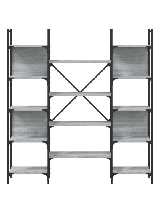 Grāmatplaukts, pelēks, 155,5x24x166,5 cm, inženierijas koks