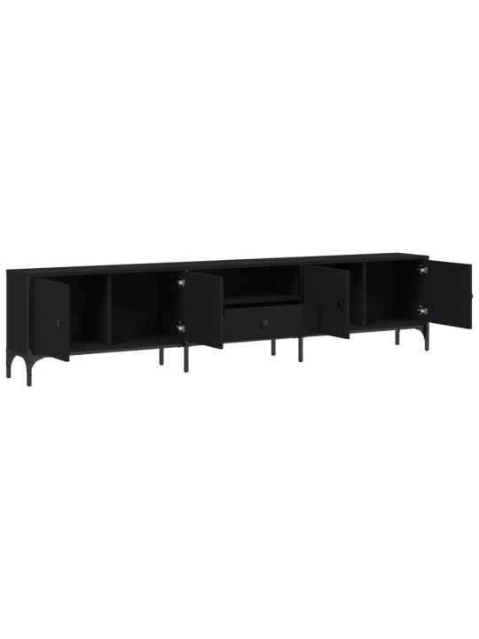 Tv plaukts, melns, 200x25x44 cm, inženierijas koks