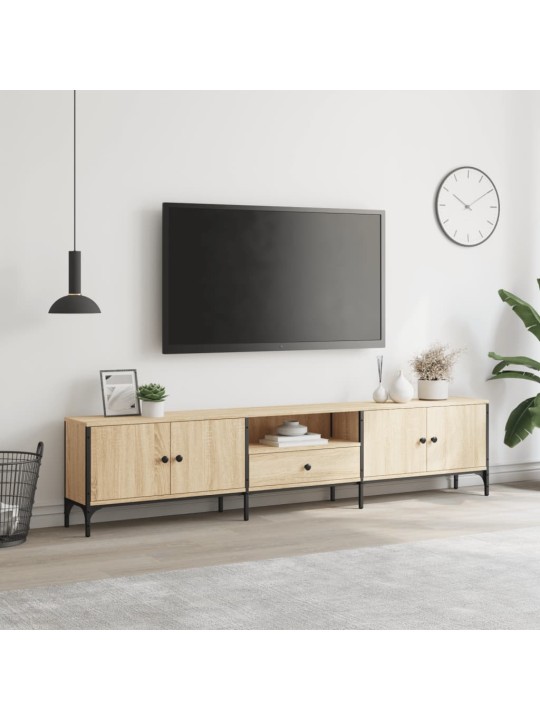 Tv plaukts, 200x25x44 cm, inženierijas koks, ozolkoka krāsa