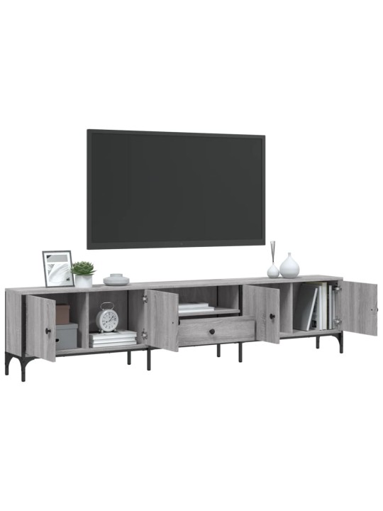 Tv plaukts, 200x25x44 cm, inženierijas koks, pelēka ozola