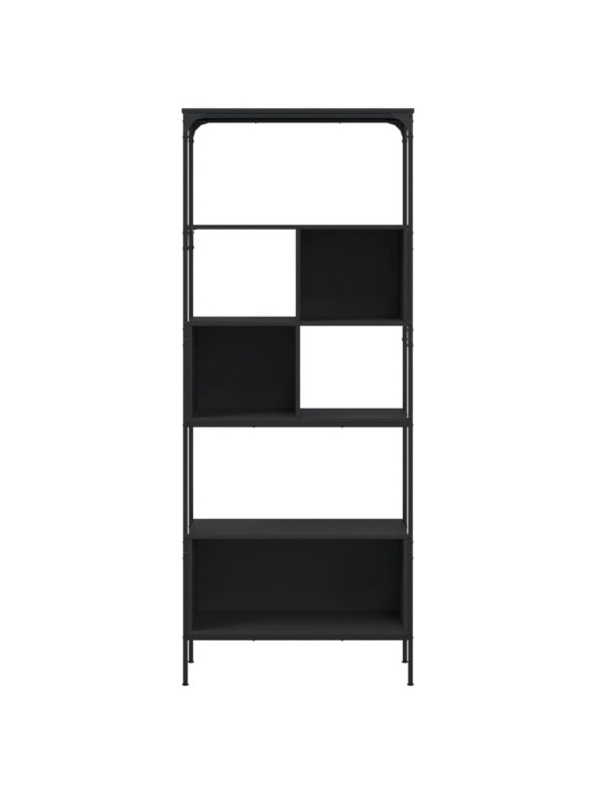 Grāmatu plaukts, 5 līmeņi, melns, 76x33x188,5 cm, koks