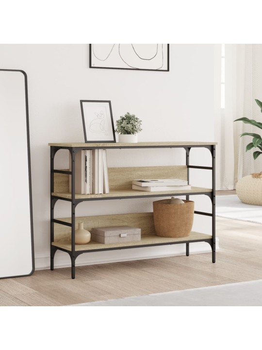 Konsoles galdiņš, koka krāsa, 100x32x75 cm, inženierijas koks