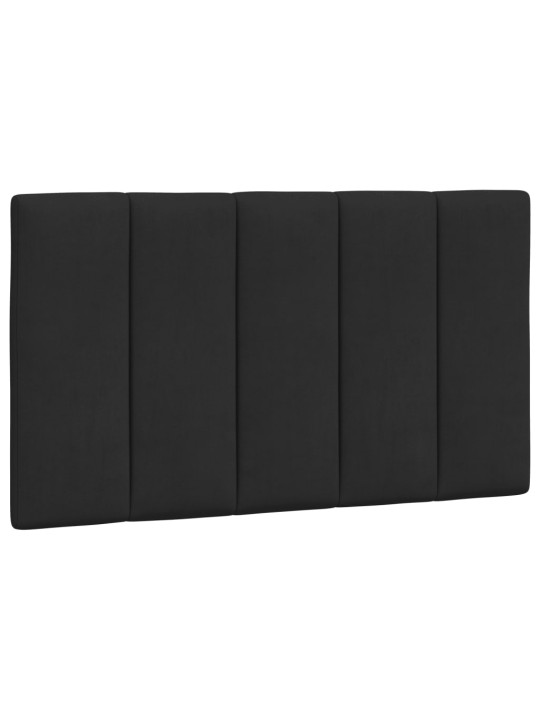Gultas rāmis ar galvgali, melns samts, 80x200 cm