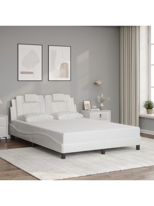Gultas rāmis ar galvgali, balts, 120x200 cm, mākslīgā āda