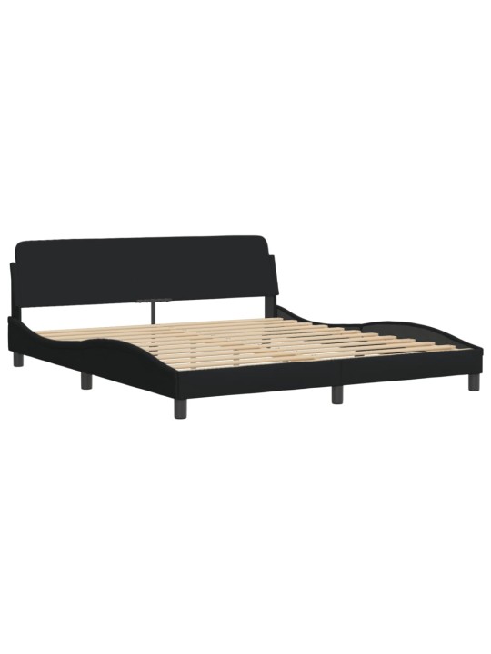 Gulta ar matraci, melns, 180x200 cm, audums
