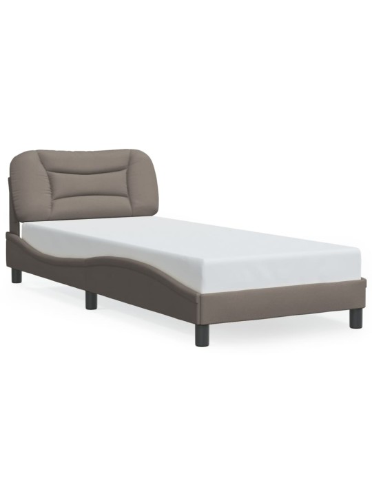 Gultas rāmis ar LED bez matrača Taupe 80x200 cm Audums