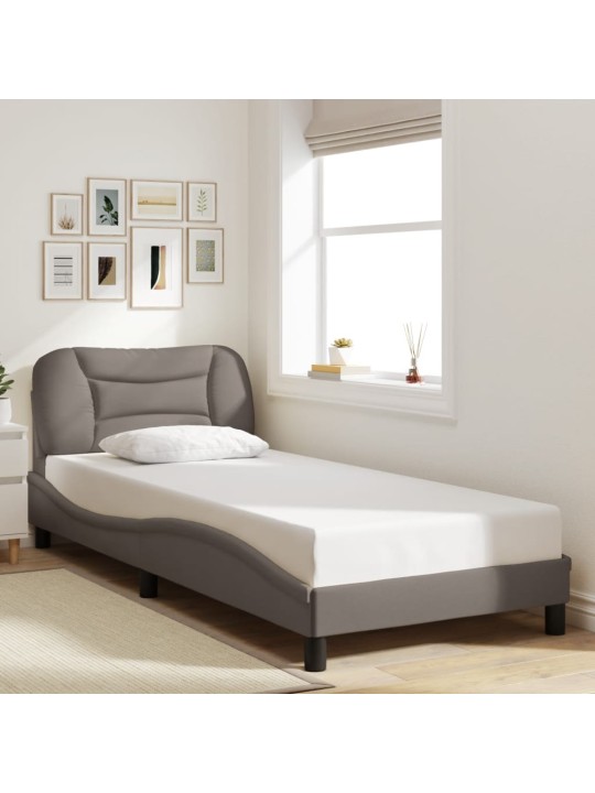 Gultas rāmis ar LED bez matrača Taupe 80x200 cm Audums