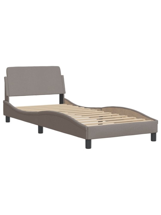 Gultas rāmis ar LED bez matrača Taupe 80x200 cm Audums