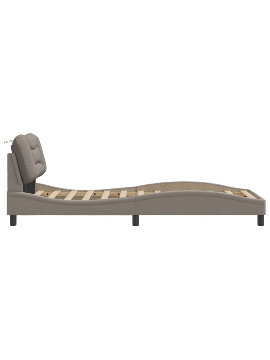 Gultas rāmis ar LED bez matrača Taupe 80x200 cm Audums