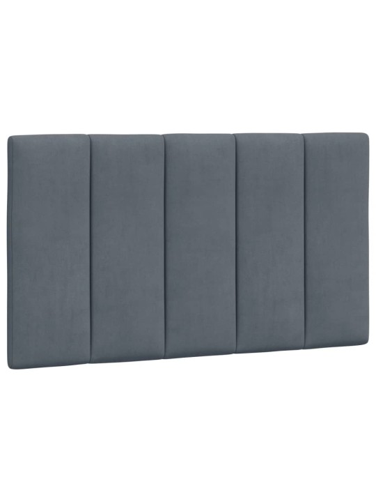 Gultas rāmis ar LED, tumši pelēks samts, 90x200 cm