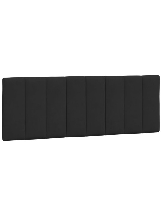 Gultas rāmis ar LED, melns, 140x190 cm, samts