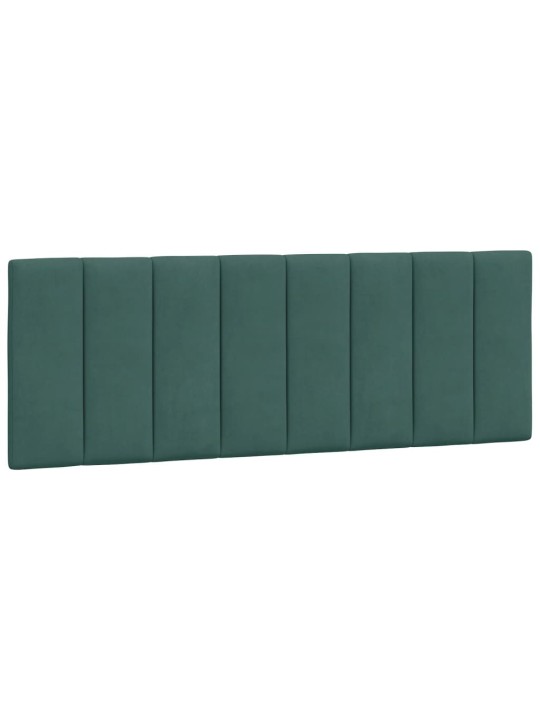 Gultas rāmis ar LED, tumši zaļš samts, 140x190 cm