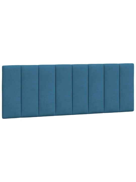 Gultas rāmis ar led, zils samts, 140x190 cm