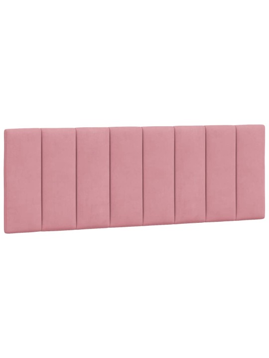 Gultas rāmis ar LED, rozā, 140x190 cm, samts
