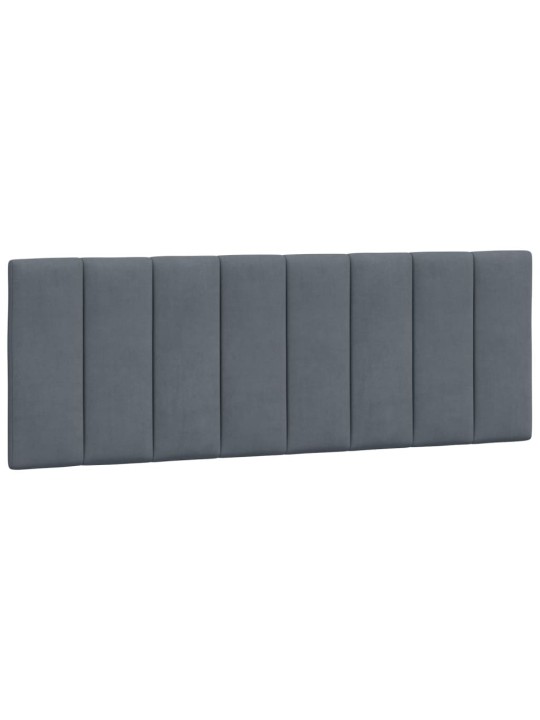 Gultas rāmis ar LED, tumši pelēks samts, 140x200 cm
