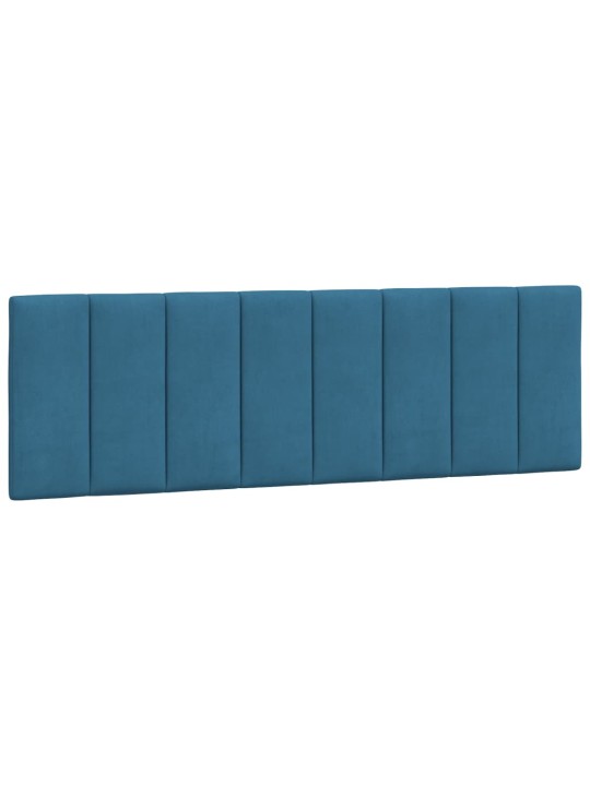 Gultas rāmis ar led, zils, 160x200 cm, samts