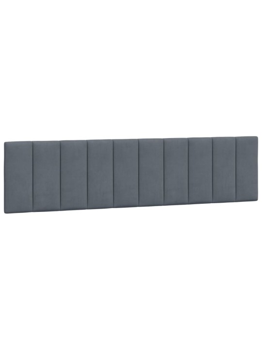 Gultas rāmis ar LED, tumši pelēks samts, 200x200 cm