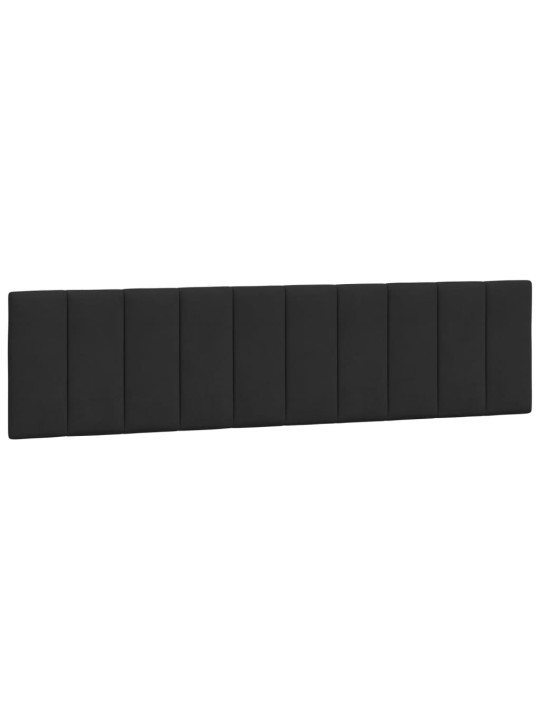 Gultas rāmis ar led, melns, 200x200 cm, samts