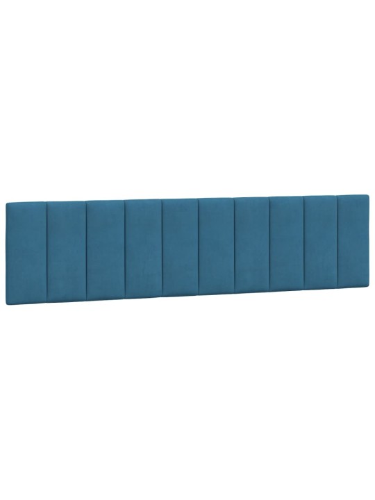 Gultas rāmis ar led, zils, 200x200 cm, samts