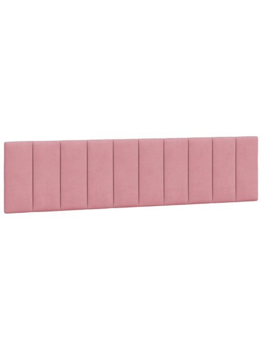 Gultas rāmis ar LED, rozā samts, 200x200 cm