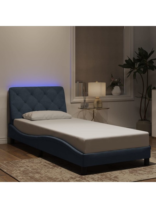 Gultas rāmis ar LED, tumši pelēks samts, 80x200 cm